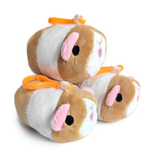 Load image into Gallery viewer, Pigtato Wheek Keychain Orange Stripey