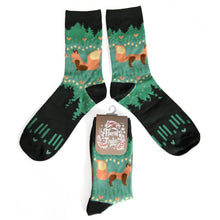 Load image into Gallery viewer, Forest Fox Green Socks