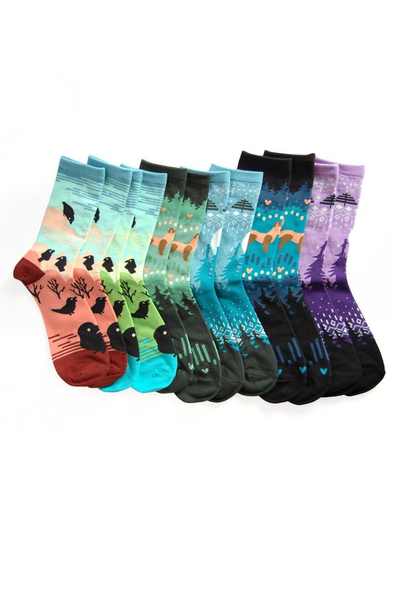 Forest Fox Teal Socks – FloralFrolicFoxes