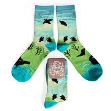 Load image into Gallery viewer, Raven's Day Out Teal Socks