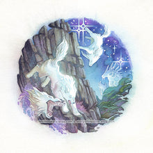 Load image into Gallery viewer, Night Forest Spirit Wolves 11 x 11 Poster