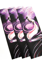 Load image into Gallery viewer, Rose Moon Fox Kitsune Okami 8 x 24 Poster with Red Foil