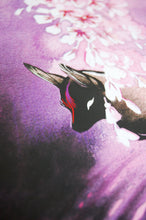 Load image into Gallery viewer, Rose Moon Fox Kitsune Okami 8 x 24 Poster with Red Foil