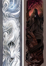 Load image into Gallery viewer, Spirit Wolf and Midnight Wolf 8x24 Foil Prints