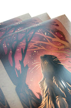 Load image into Gallery viewer, Spirit Wolf and Midnight Wolf 8x24 Foil Prints
