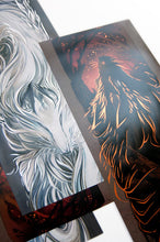 Load image into Gallery viewer, Spirit Wolf and Midnight Wolf 8x24 Foil Prints