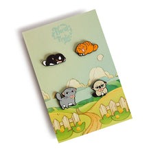 Load image into Gallery viewer, angry cat pin set, angry cat enamel pin
