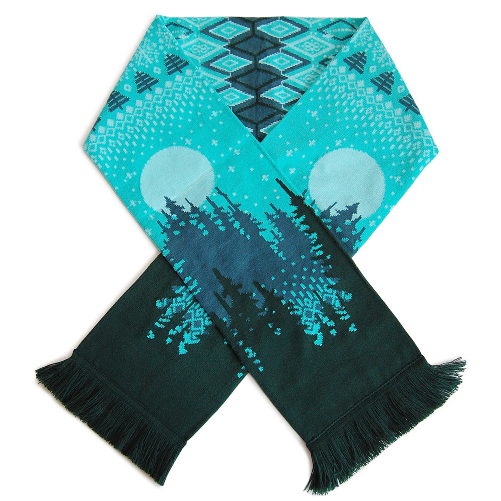 Conifer Mist Trees Knit Scarf