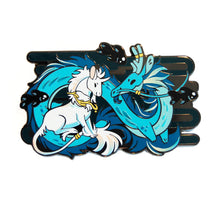 Load image into Gallery viewer, Dragon Goaticorn and Moon Fish Friends Pin
