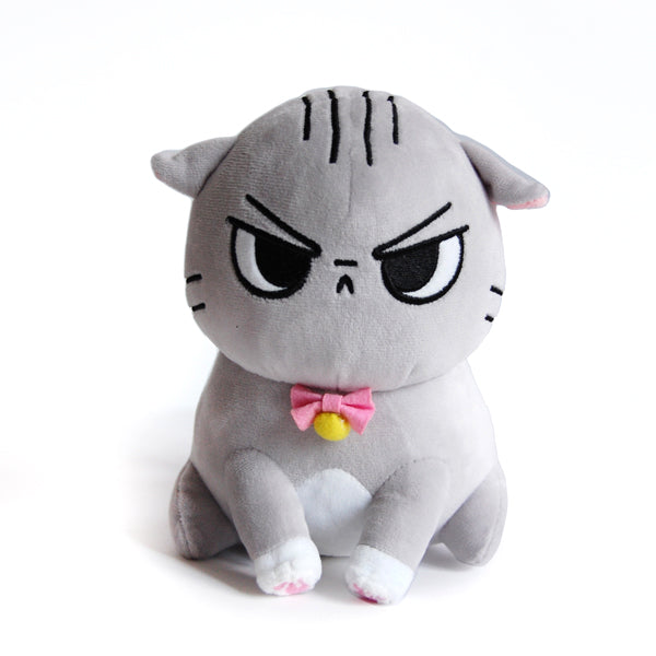 Angry Cat Plush- Gray Tabby Version