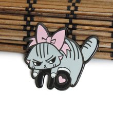 Load image into Gallery viewer, Angry Cat NO Enamel Pin
