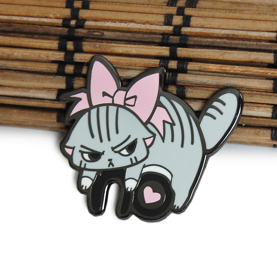 Angry Cat NO Enamel Pin