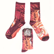 Load image into Gallery viewer, Dawnsing Fox Forest Socks Maroon
