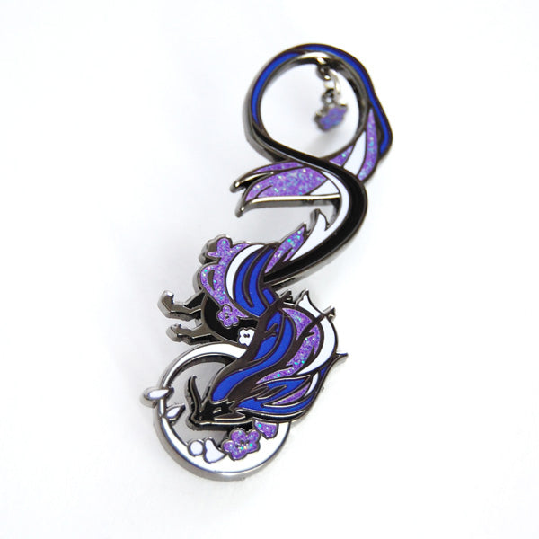 Blue Enamel Cool Dragon Crystal Brooch – Magical Women's Fashion Pin, Gift