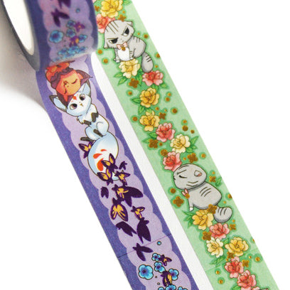 Angry Cat and Floral Frolic Washi Tape
