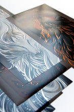 Load image into Gallery viewer, Spirit Wolf and Midnight Wolf 8x24 Foil Prints
