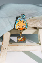 Load image into Gallery viewer, Howl&#39;s Moving Castle Calcifer Bacon Enamel Pin
