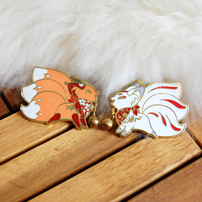 Jingle Fox Enamel Pins
