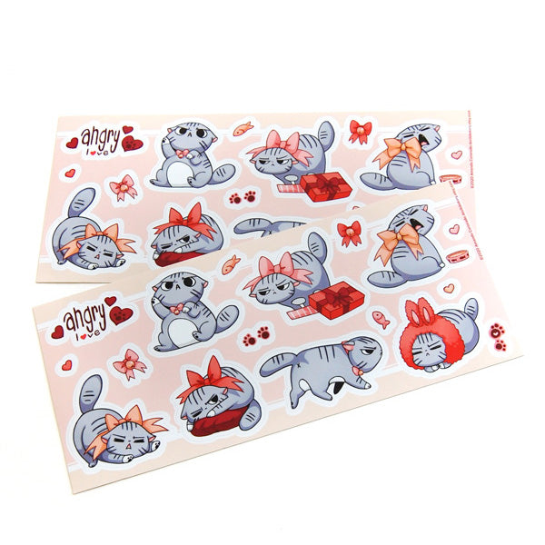 Angry Love Angry Cat Sticker Sheet