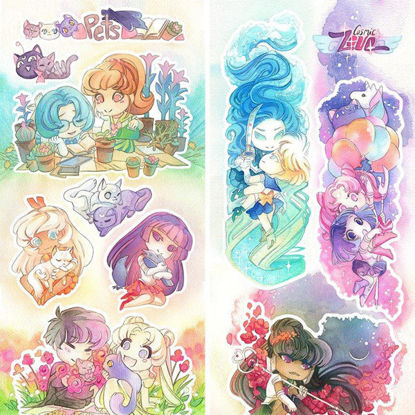 Sailor Moon Pets and Cosmic Love Sticker Sheets
